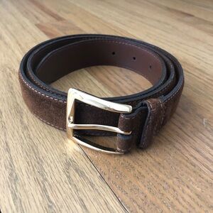 Cole Haan Woman’s Brown Suede Belt with Gold Buckle - Gorgeous!